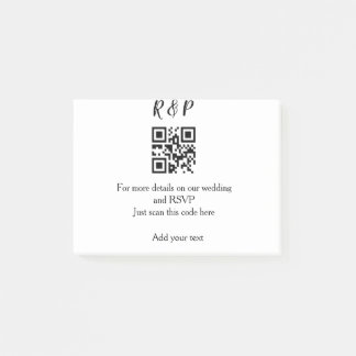 Post-it® site web mariage rsvp q r code ajouter nom texte t