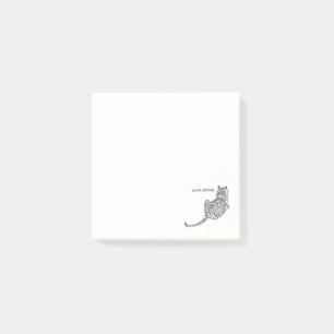 Post-it® Sitting Tiger composé de Black Scribbles