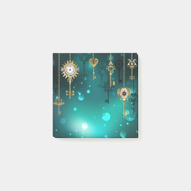 Post-it® Skeleton Keys on Green Background (Devant)