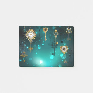 Post-it® Skeleton Keys on Green Background