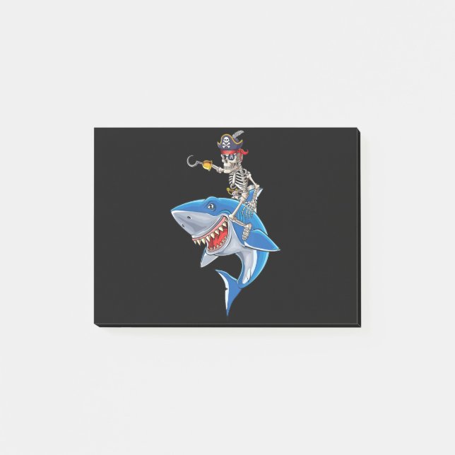 Post-it® Skeleton Pirate équitation Requin mignonette Garço (Devant)
