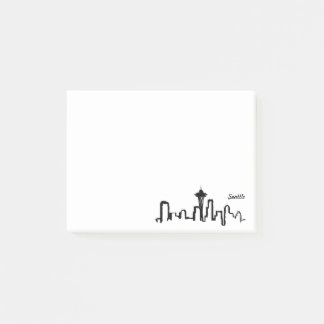 Post-it® skyline de seattle à encre noire