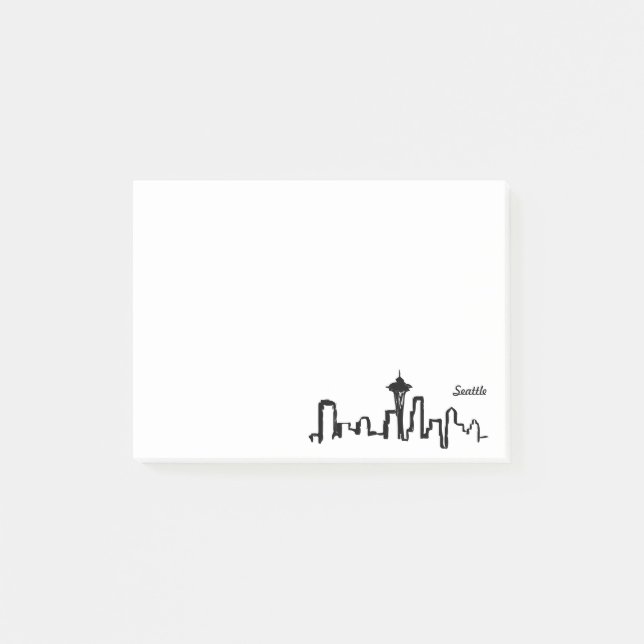 Post-it® skyline de seattle à encre noire (Devant)