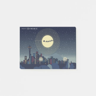 Post-it® Skyline Seattle de Noël