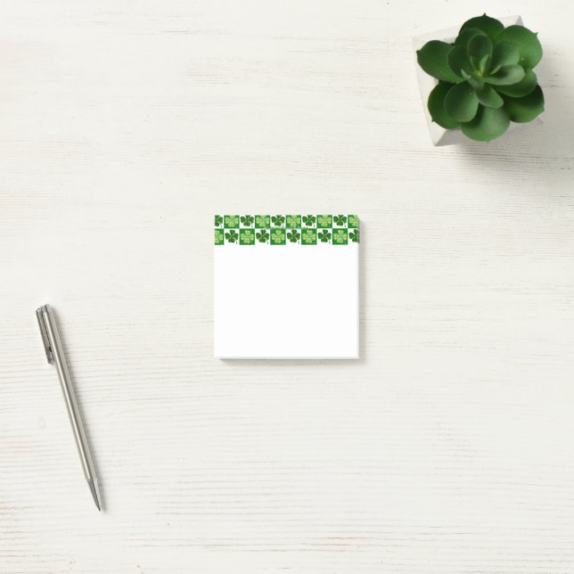 Post-it® SlipperyJoe's Green four-leaf clovers Saint Patric (Bureau)
