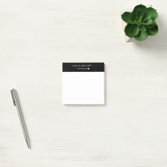 Post-it® SlipperyJoe's look gauche drôle stark blanc flèche (Bureau)