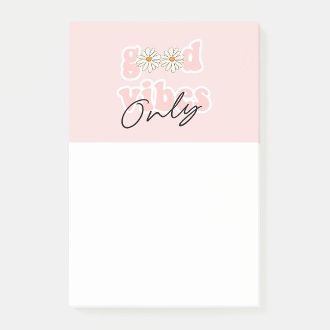 Post-it® Slogan hippie des années 70 de Good Vibes (Devant)