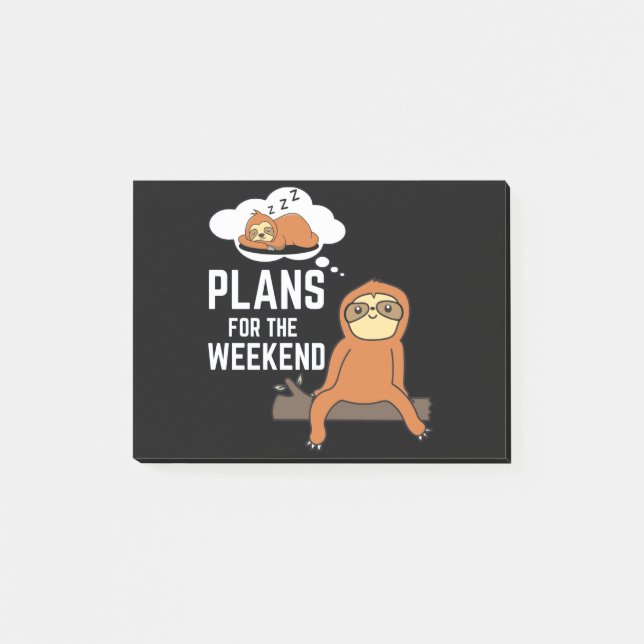 Post-it® Sloth Plans Pour Le Week-End (Devant)