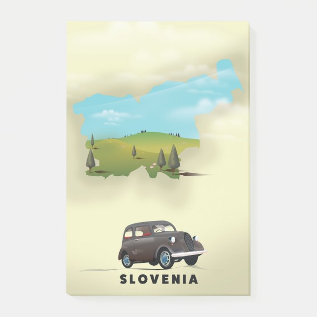 Post-it® Slovénie Carte illustrée affiche de voyage (Devant)