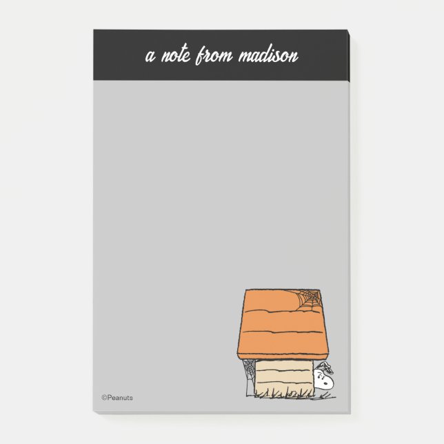 Post-it® Snoopy Halloween Spider Web Doghouse (Devant)