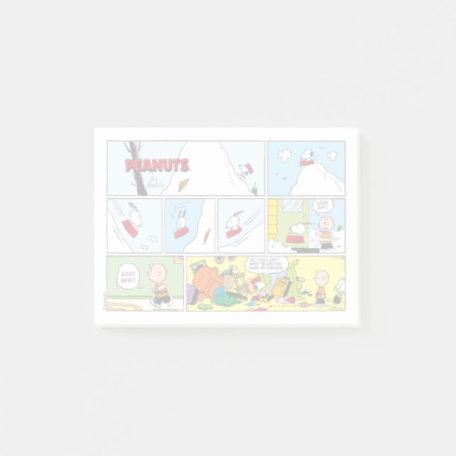 Post-it® Snoopy Sled Riding Food Dish (Devant)