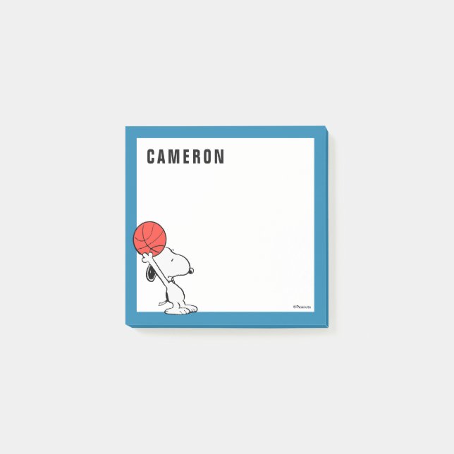 Post-it® Snoopy Varsity Sports Basketball | Ajouter Votre N (Devant)