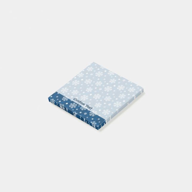 Post-it® Snowflakes Motif sur Blue (Incliné)