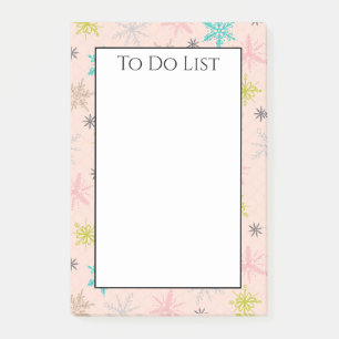 Post-it® Snowflakes Rose Lime Turquoise Green To Do List