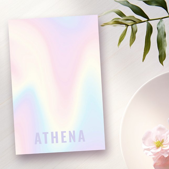 Post-it® Soft pastel nom arc-en-ciel tendance moderne minim (Soft pastel rainbow name trendy modern minimal post-it notes)