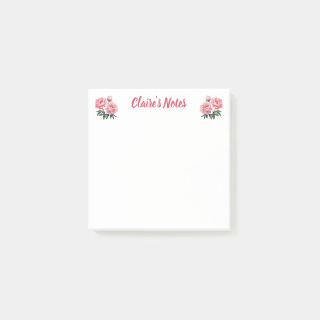 Post-it® Soft Peony Floral Name (Devant)