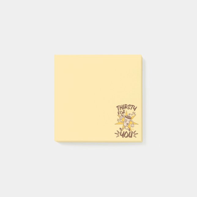 Post-it® Soif de vous drôle blague romantique rétro (Devant)