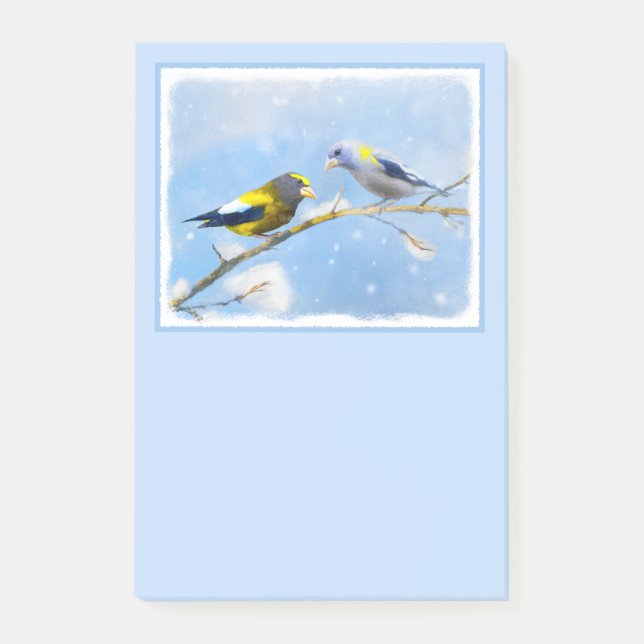 Post-it® Soirée Grosbeak Peinture - Cute Original Chien Art (Devant)