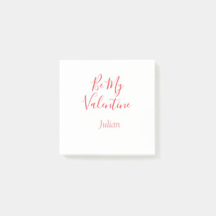Post-it® Sois mon valentin nom rouge couple élégant d'amour