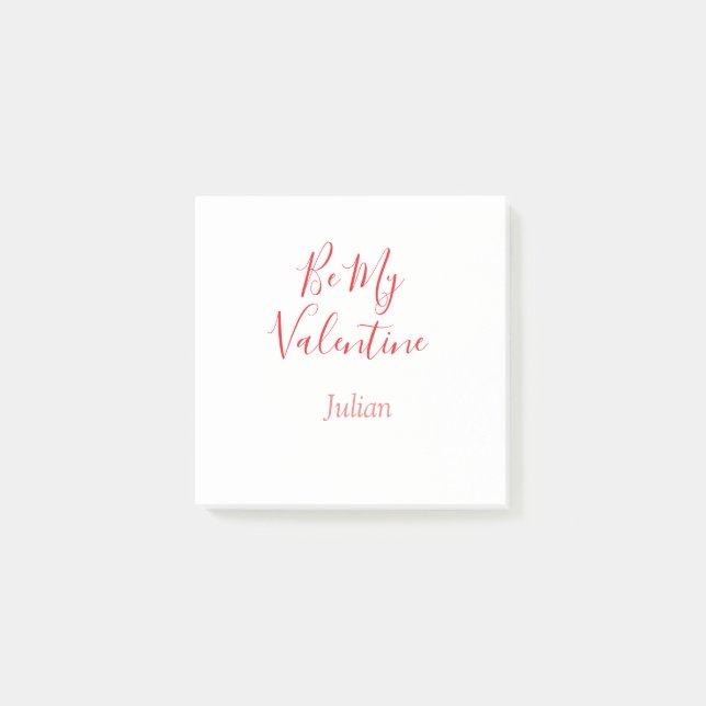 Post-it® Sois mon valentin nom rouge couple élégant d'amour (Devant)