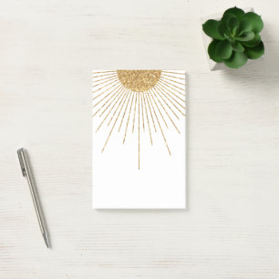 Post-it® Soleil brillant en or blanc moderne