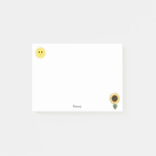 Post-it® Soleil et tournesol mignons et heureux