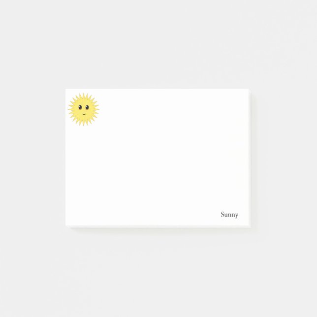 Post-it® Soleil heureux mignon sur fond blanc (Devant)