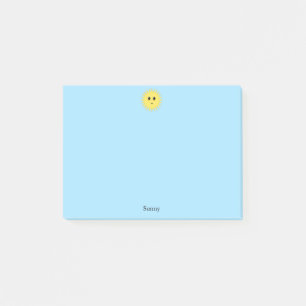 Post-it® Soleil heureux mignon sur fond bleu clair
