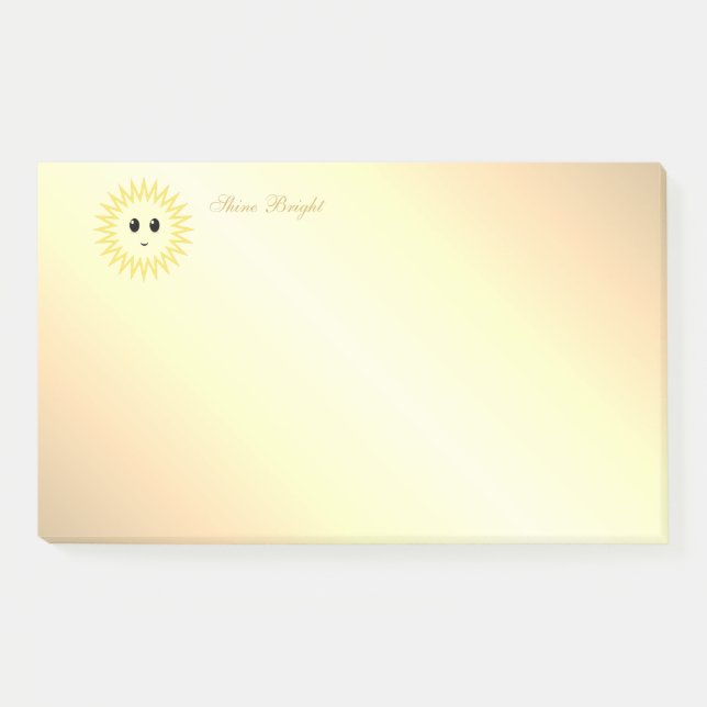 Post-it® Soleil heureux mignon sur un dégradé doré (Devant)