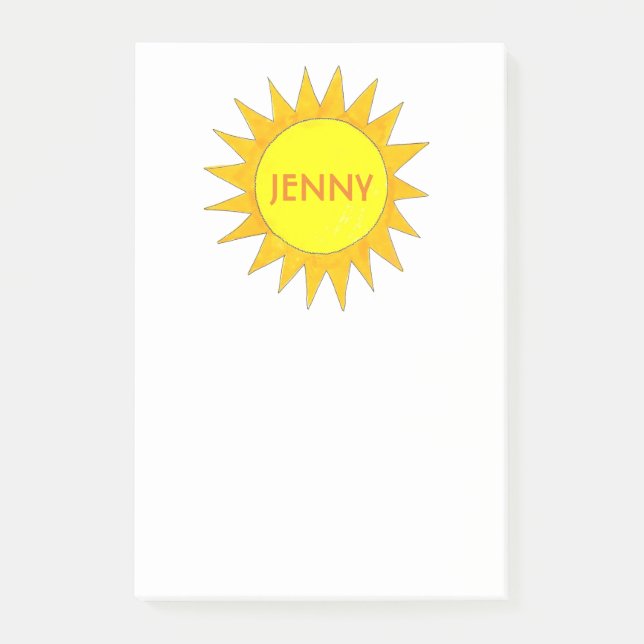 Post-it® Soleil Jaune Personnalisé Sunshine Sunny Day Post  (Devant)