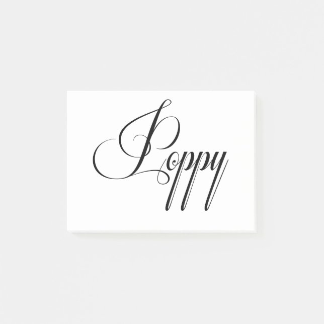 Post-it® Son nom est Poppy Calligraphy (Devant)