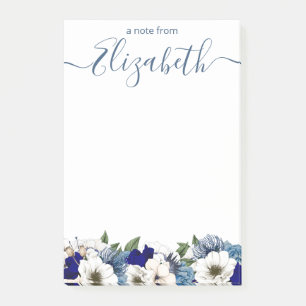 Post-it® Sophistiqué Floral Custom Navy Dusty Blue