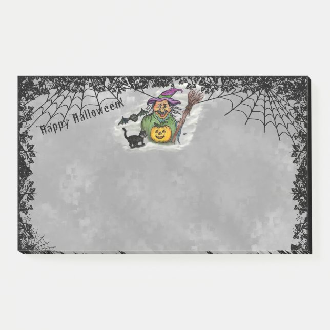 Post-it® Sorcière, Chat, Chauve-souris et Citrouille, Bonne (Devant)