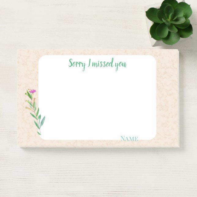 Post-it® Sorry I missed you customize on marble design  (Bureau)