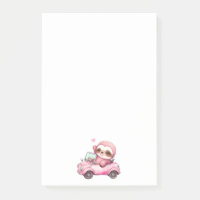 Sourire rose Sloth conduisant une convertible