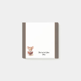 Post-it® Souris mignonne avec livre