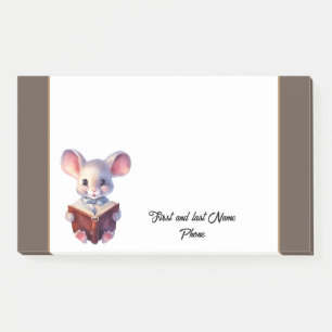 Post-it® Souris mignonne avec livre