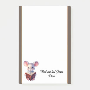 Post-it® Souris mignonne avec livre