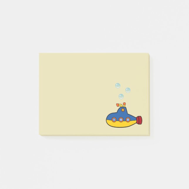 Post-it® Sous-marin de jouets avec 3 bulles d'eau (Devant)
