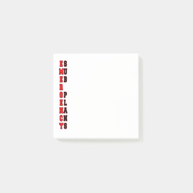 Post-it® Sous-plans d'urgence (Devant)