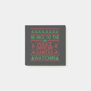 Post-it® Soyez gentil avec le policier Père Noël à regarder