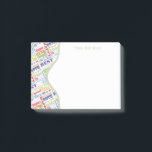 Post-it® Special 90th Birthday Party Cadeaux personnalisés<br><div class="desc">Typographie unique et spéciale thème 90e anniversaire décoration et cadeaux de fête. Le texte comprend féroce et fab à 90. fabuleux à 90, extraordinaire fête du 90e anniversaire, extra spécial 90e anniversaire, heureux 90e anniversaire, rocking 90e anniversaire, beau à 90, et extraordinaire 90e anniversaire. Texte coloré clair en jaune, rose,...</div>