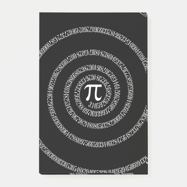 Post-it® Spirale pour numéros Pi sur noir (Devant)