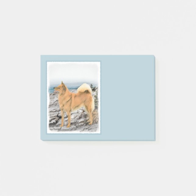 Post-it® Spitz finlandais à Seashore Peinture - Chien Art (Devant)