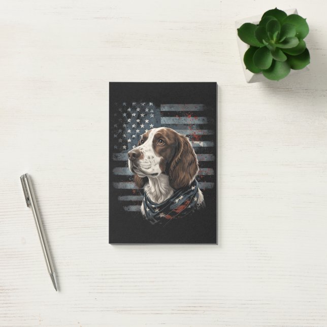 Post-it® Springer Spaniel Chien Drapeau Américain (Bureau)