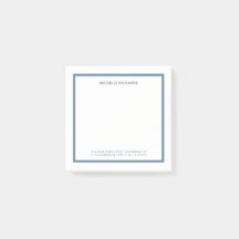 Square Professional Dusty Blue Border Stationery