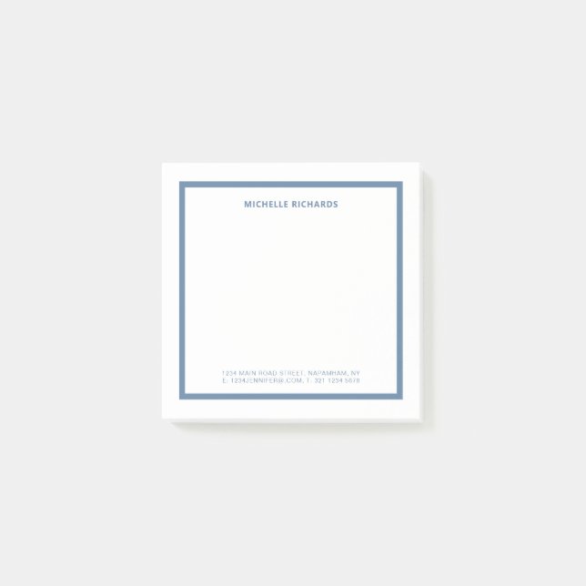 Post-it® Square Professional Dusty Blue Border Stationery (Devant)