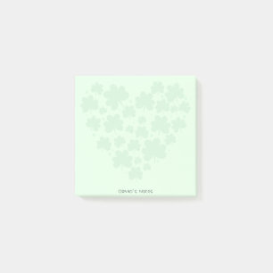 Post-it® St patrick's day 3 feuilles trèfle Coeur Vert past