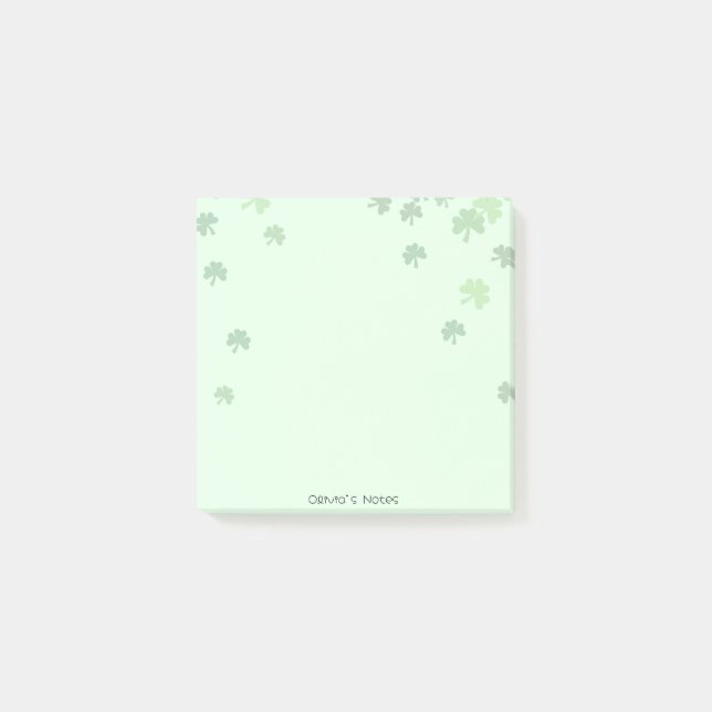 Post-it® St patrick's day 3 feuilles trèfle vert pastel (Devant)