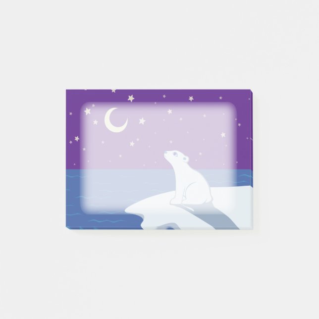 Post-it® Stargazing Polar Bear Cub Art (Devant)